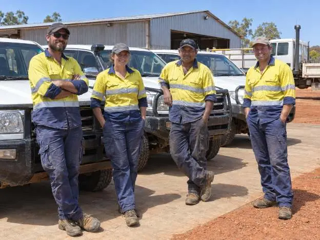 Power Clean NT operators and the work fleet lined up on the depot hardstand